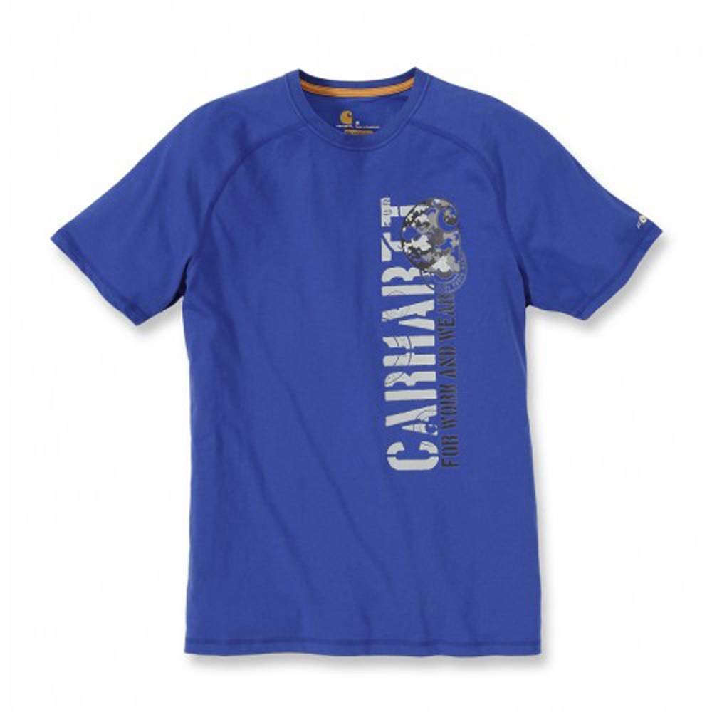 Carhartt Mens Force Graphic Camo C Short Sleeve T Shirt Nautical Blue