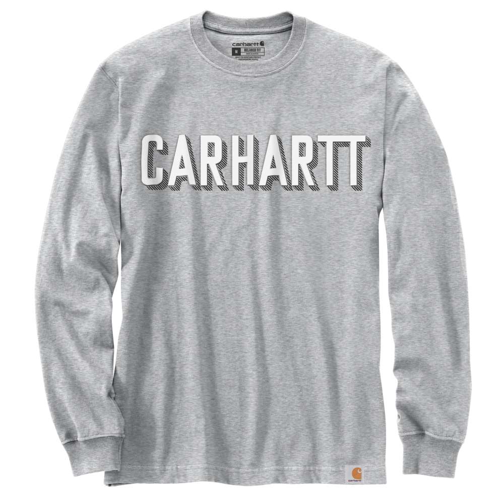 Carhartt Mens Workwear Logo Relaxed Fit Long Sleeve T Shirt M - Chest 38-40’ (97-102cm)