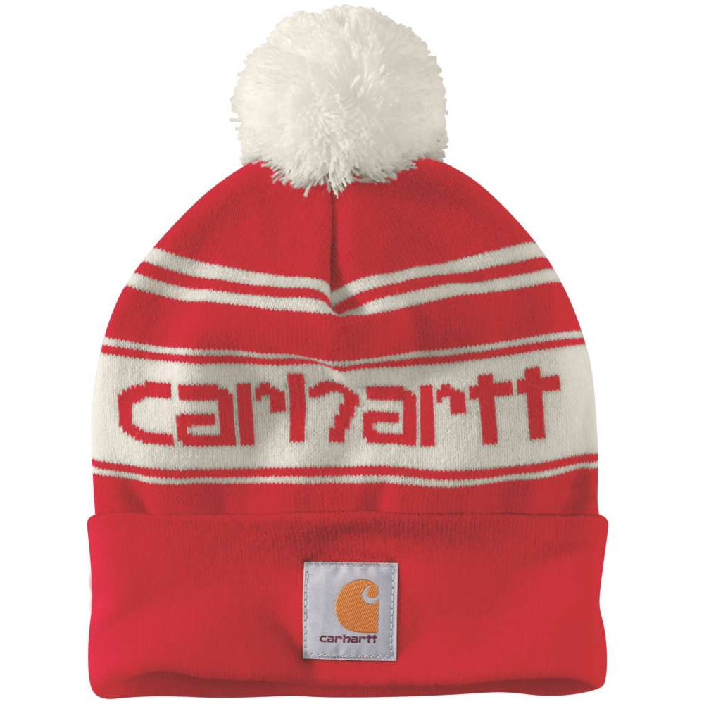 Carhartt Mens Knit Cuffed Rib Knit Fold Up Logo Beanie One Size