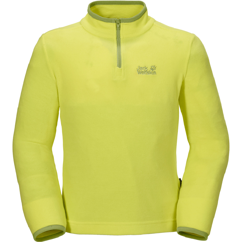 Jack Wolfskin Girls Gecko Nanuk Half Zip Warm Fleece Top Yellow