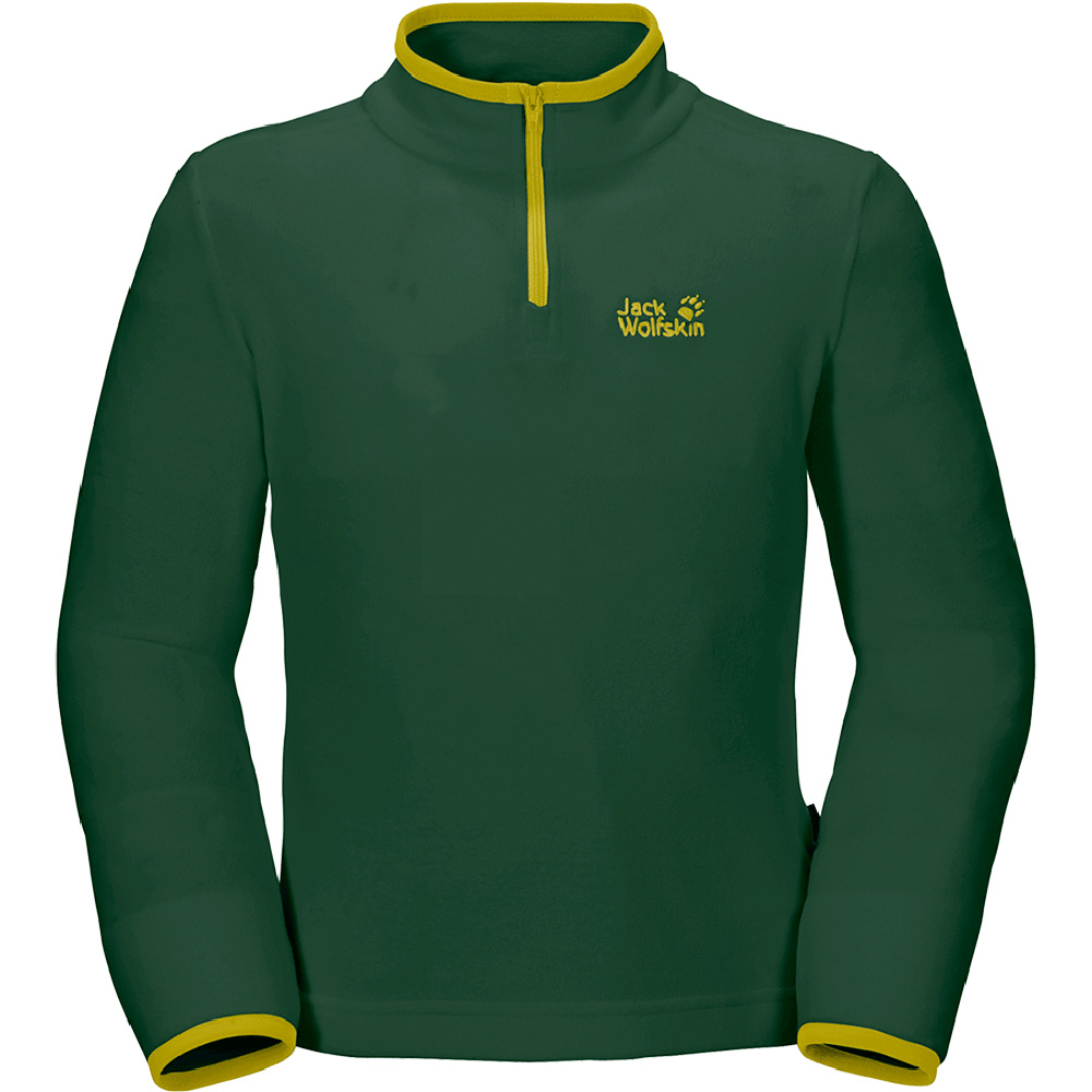 Jack Wolfskin Boys Gecko Nanuk Half Zip Warm Fleece Top Green