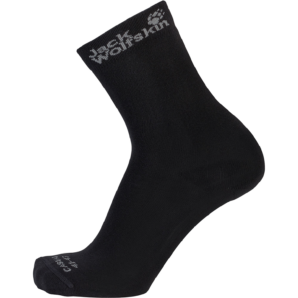 Jack Wolfskin Mens Casual Classic Cut Organic Cotton Socks Black