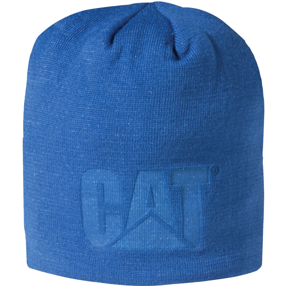 Caterpillar Mens Trademark Knitted Logo Hat Blue