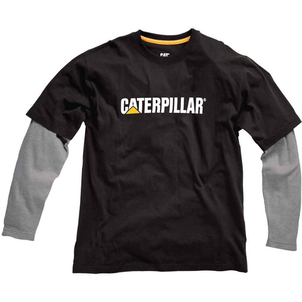 Caterpillar Boys Thermal Layered Long Sleeved Cotton T Shirt Black