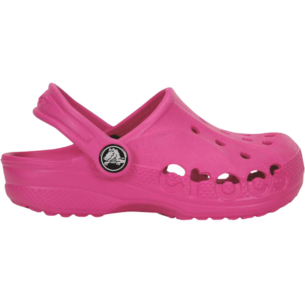 Crocs Girls Baya Kids Slip On Slingback Beach Clog Sandal Pink