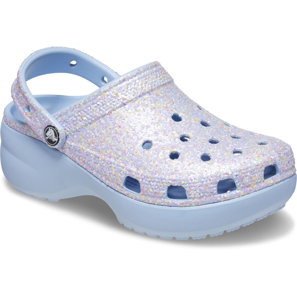 Crocs Womens Classic Platform Glitter Clog Sandals UK Size 4 (EU 36-37)