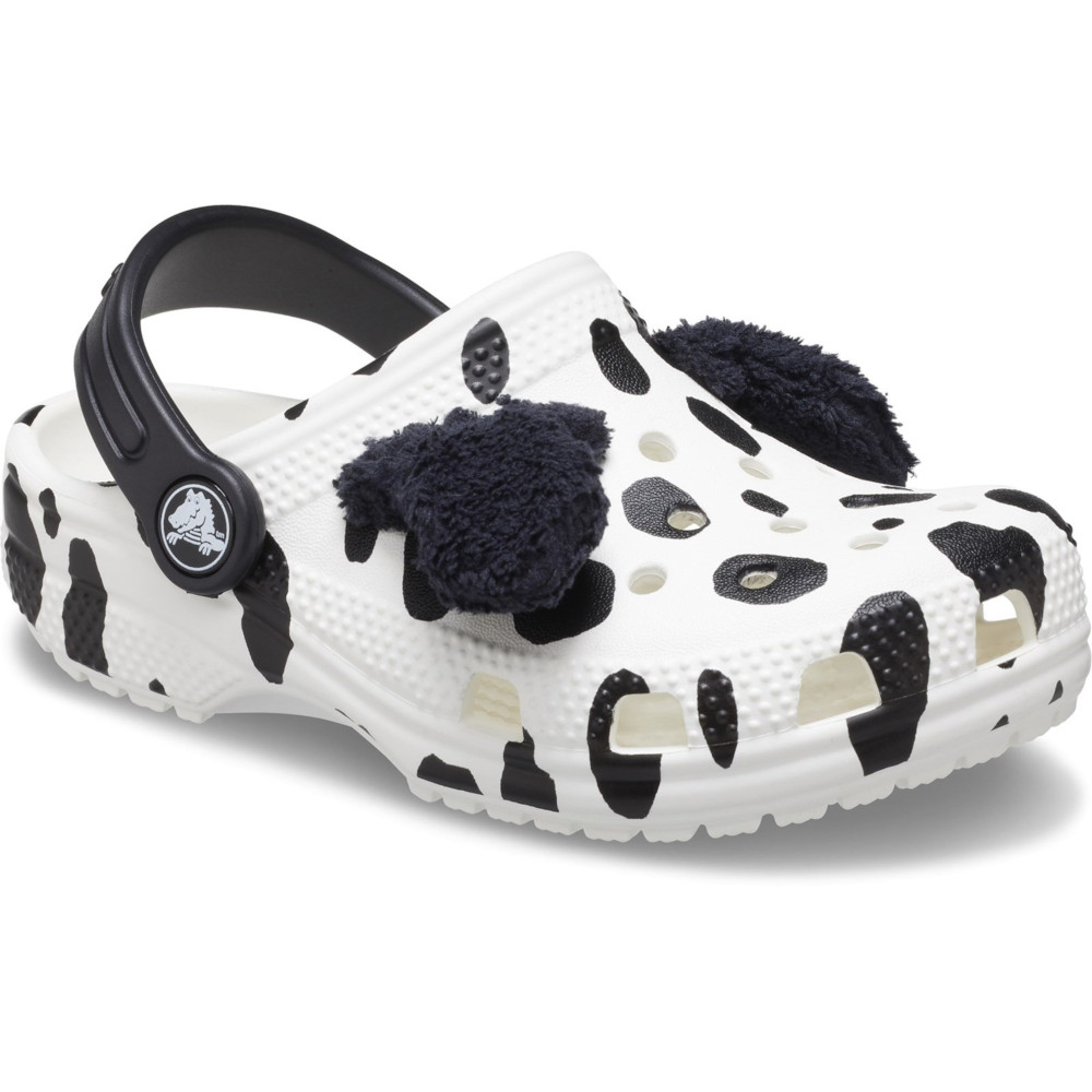 Crocs Girls Classic Dalmatian Slip On Clogs Sandals UK Size 9 (EU 25-26)