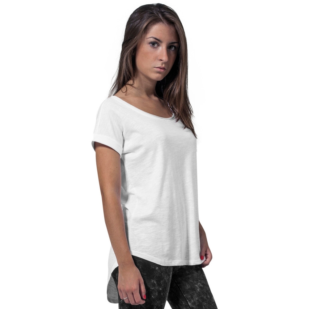 Cotton Addict Womens Long Slub Short Sleeve Cotton T Shirt M - UK Size 12