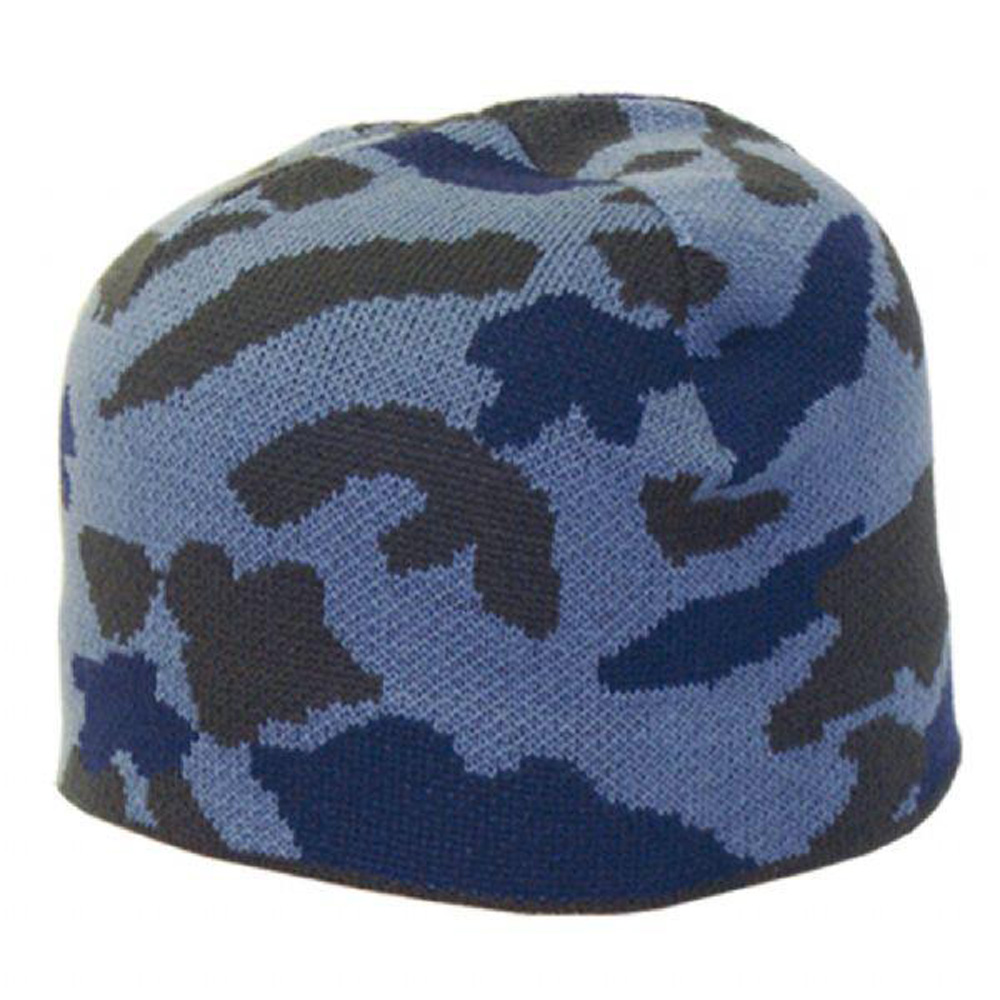 Highlander Mens Blue Urban Camouflage Patterned Beanie Hat One