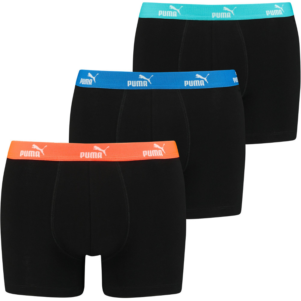 Puma Mens Promo Solid Soft Touch Branded 3 Pack Boxer Shorts XL- Waist 38-40’ (97-102cm)