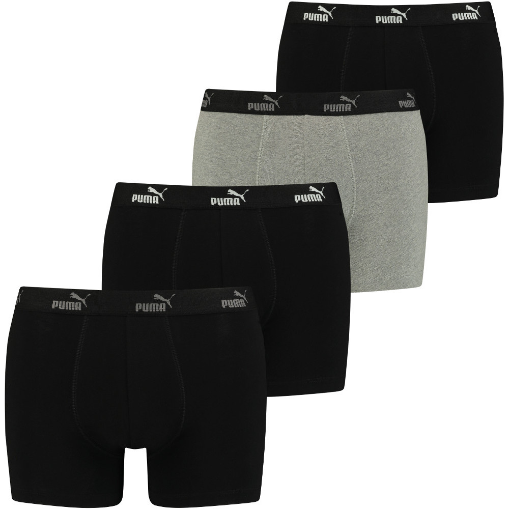 Puma Mens Promo Solid Soft Touch Branded 4 Pack Boxer Shorts S- Waist 30-32’ (76-81cm)
