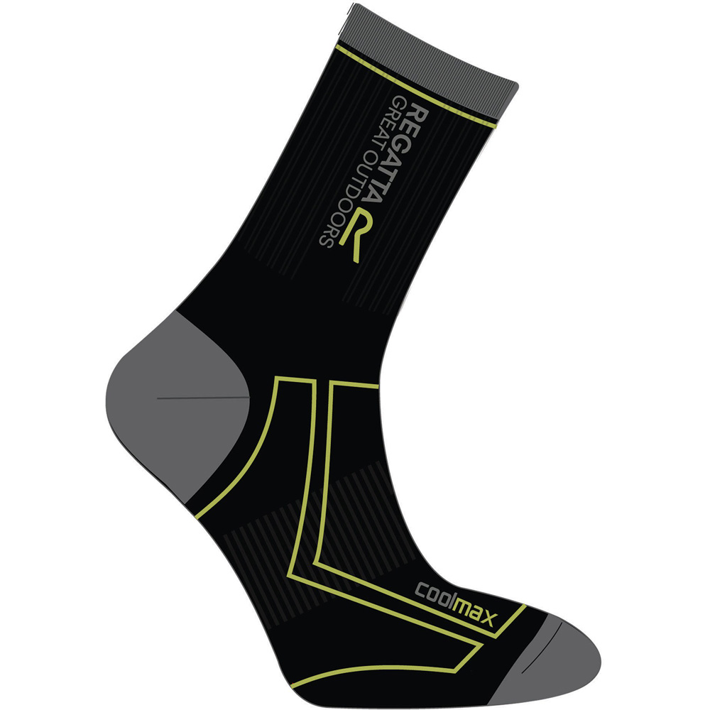 Regatta Boys 2 Season Coolmax Trek Wicking Walking Socks Black