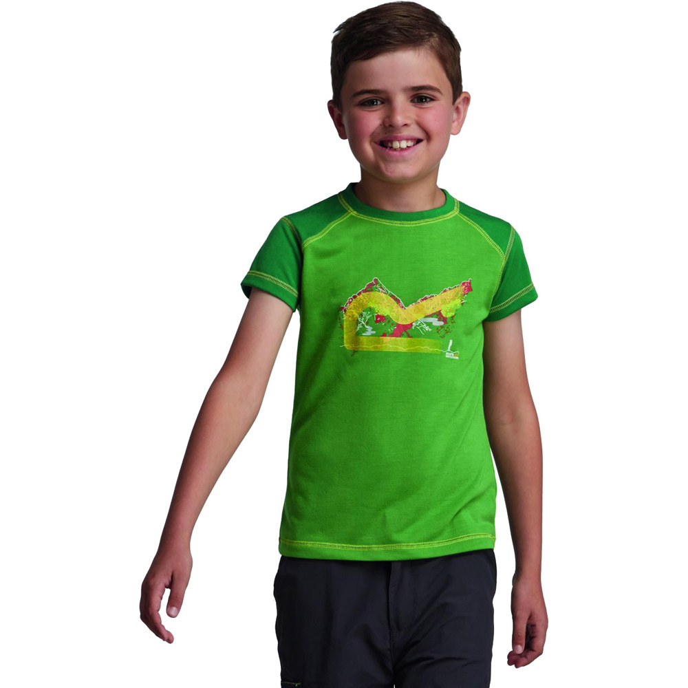 Regatta Boys Thorpe Lightweight Graphic Print T Shirt Green RKT055