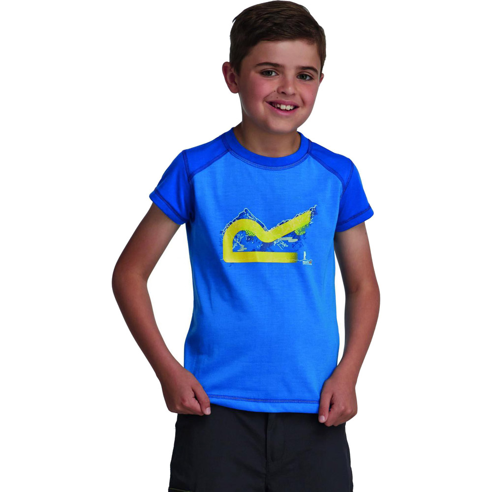 Regatta Boys Thorpe Lightweight Graphic Print T Shirt Blue RKT055