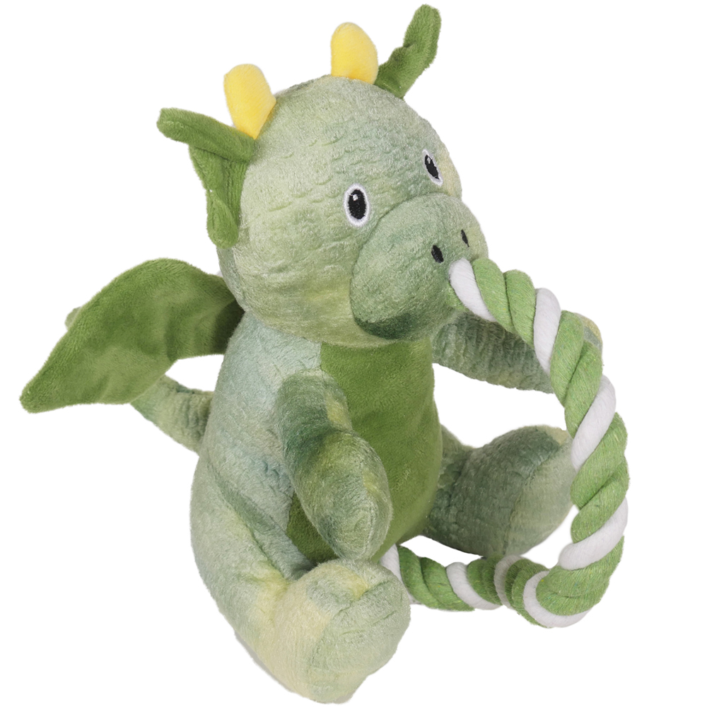 Rosewood Dog Green Rope Dragon Plush Toy One Size