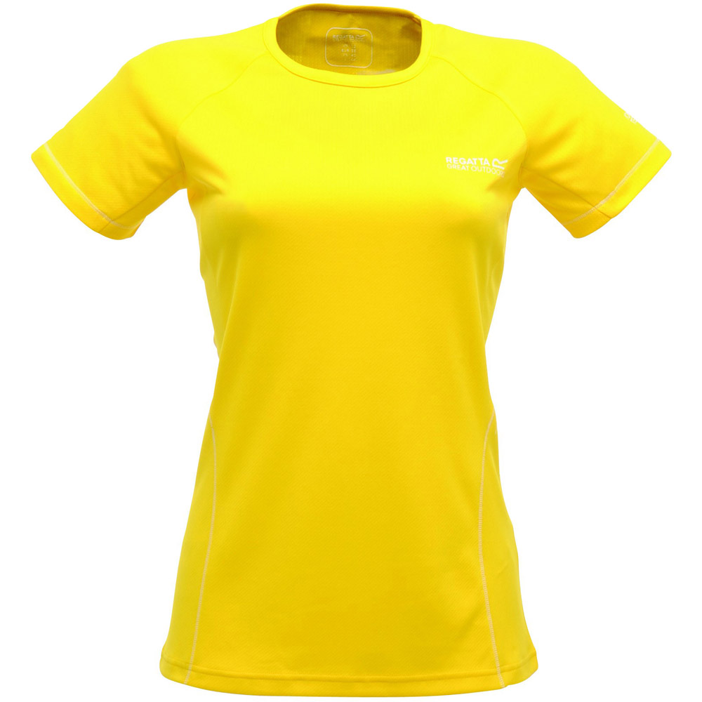 Regatta Ladies Presley Technical Wicking T Shirt Yellow RWT084