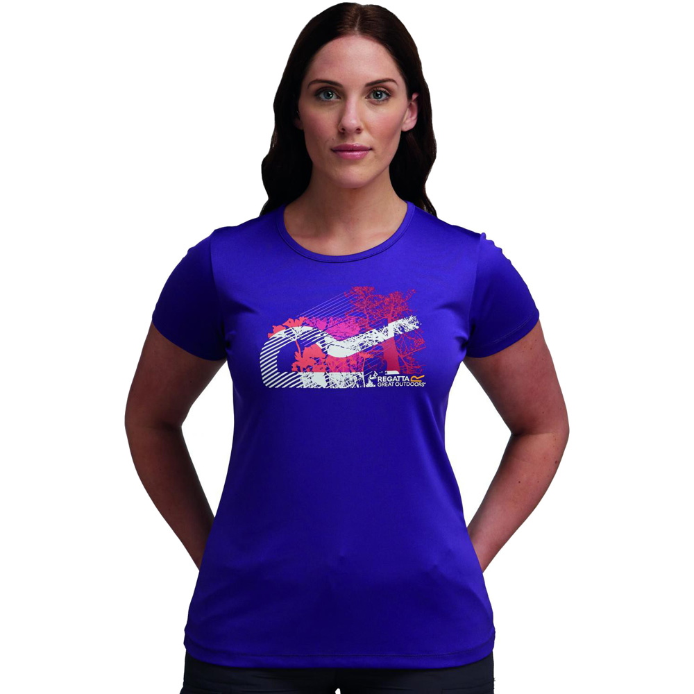 Regatta Ladies Zadie Graphic Quickdry T Shirt RWT086 Pink