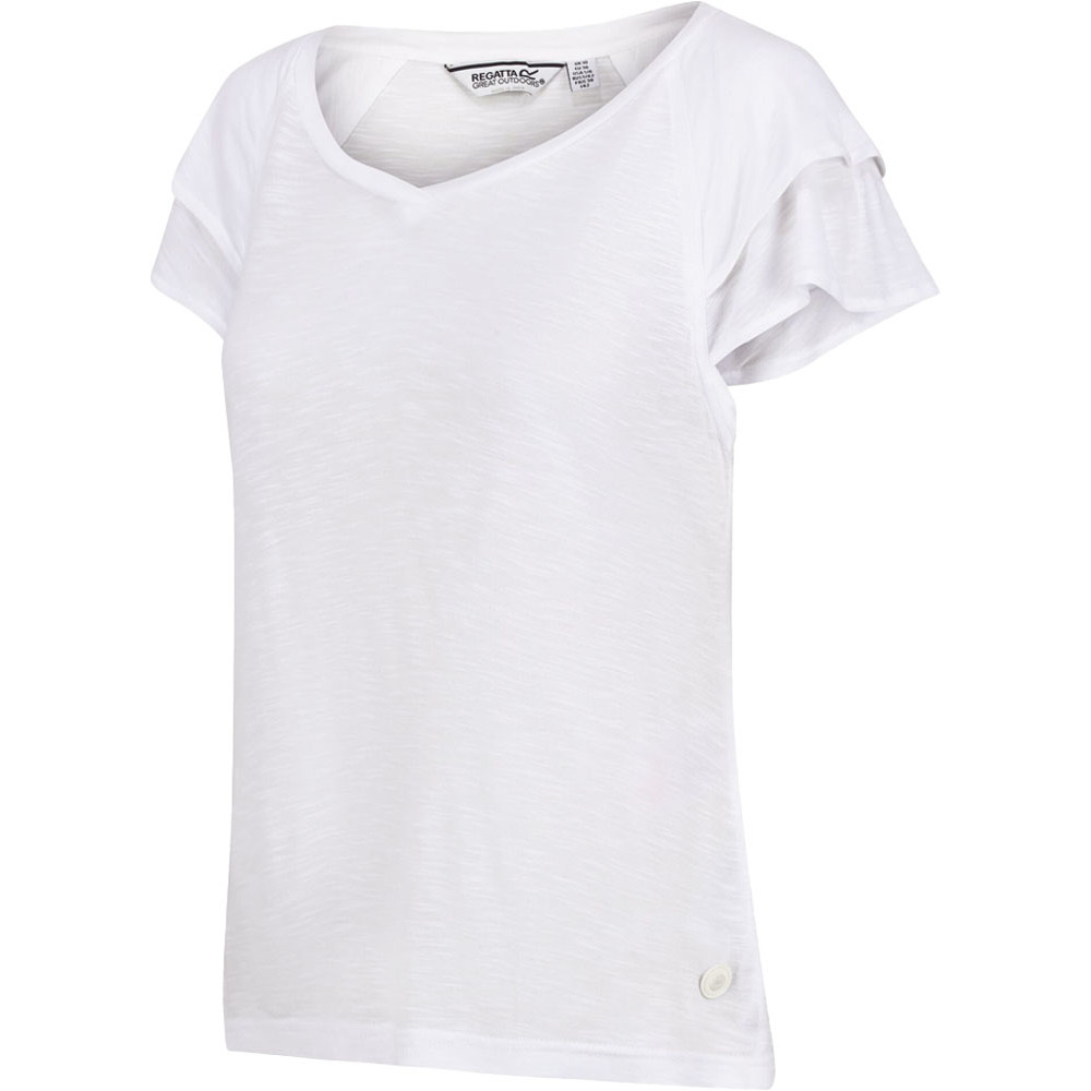 Regatta Womens Ferra Lightweight Ruffle Sleeve T Shirt Top 20 - Bust 45’ (114cm)