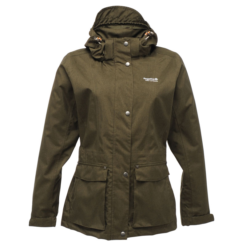 Regatta Womens Megan Waterproof and Breathable Jacket Green Regatta Womens Megan Waterproof and Breathable Jacket Green