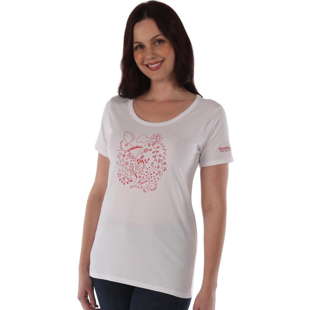 Regatta Womens/Ladies Minden Casual Soft Cotton Printed T Shirt UK 12 - Bust 36' (92cm)