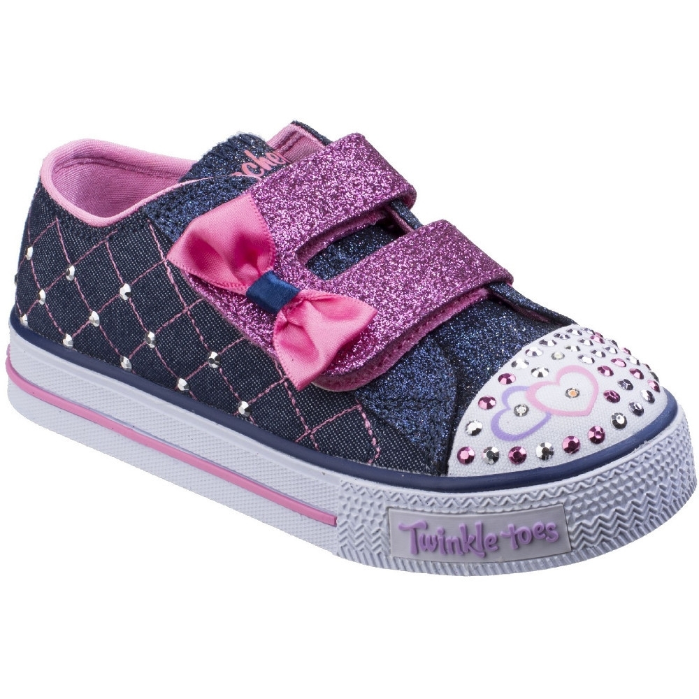 Skechers Girls Shuffles Glitter Crush Twinkle Glitter Bejewelled Shoes UK Size 4 (EU 21)