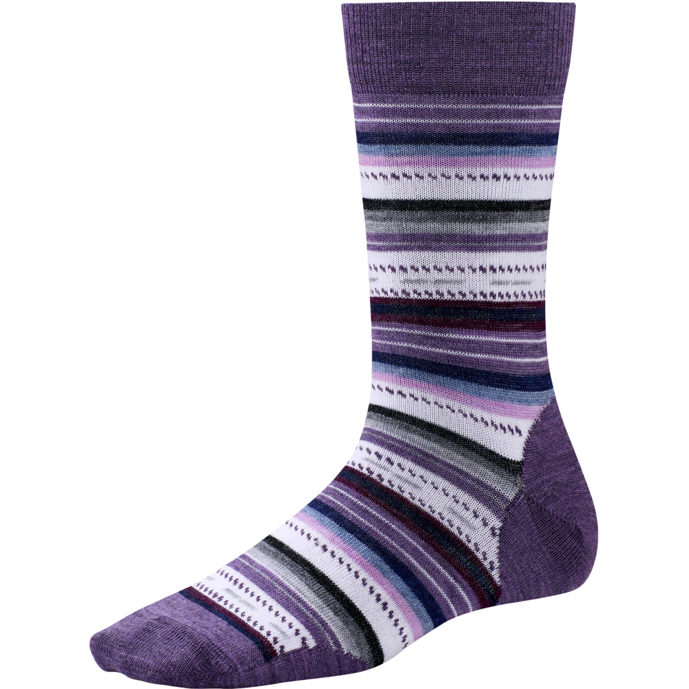 Smartwool Ladies Margarita Crew Height Patterned Casual Socks Purple