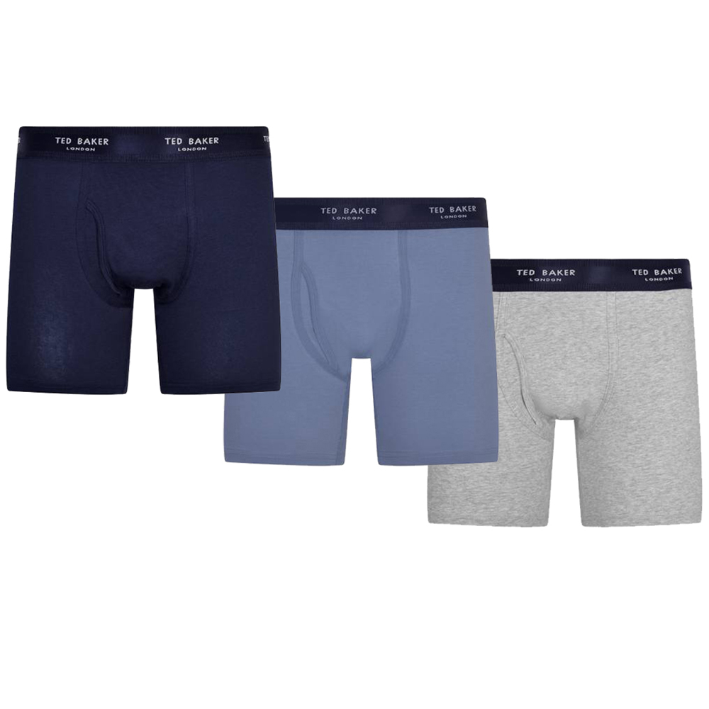 Ted Baker Mens 3 Pack Breathable Cotton Boxer Shorts Small- Waist 28-30’, (72-77cm)