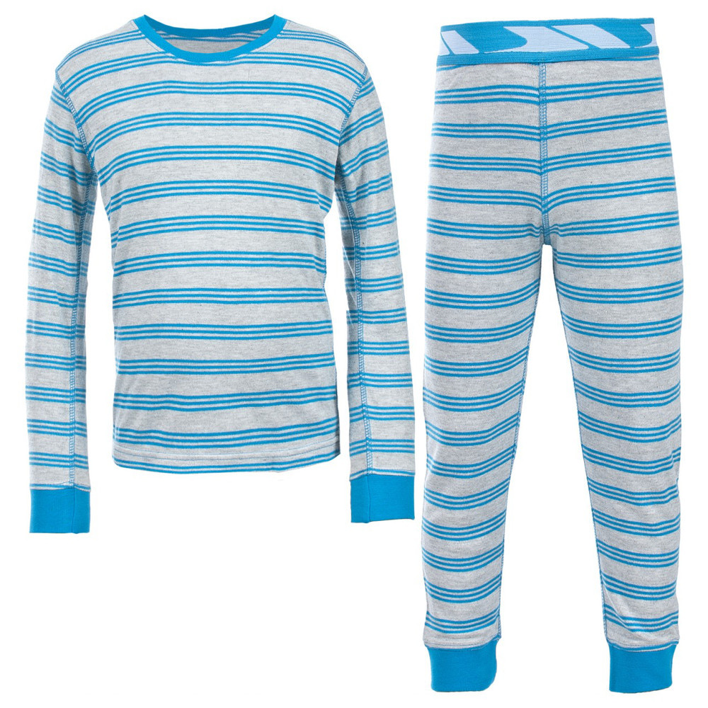 Trespass Boys Calum Stripe Warm Thermal Baselayer Top Pants Set