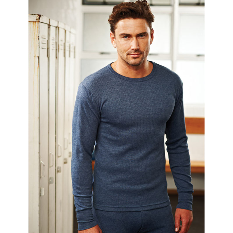 Regatta Mens Long Sleeved Thermal Baselayer Vest T Shirt Denim Blue