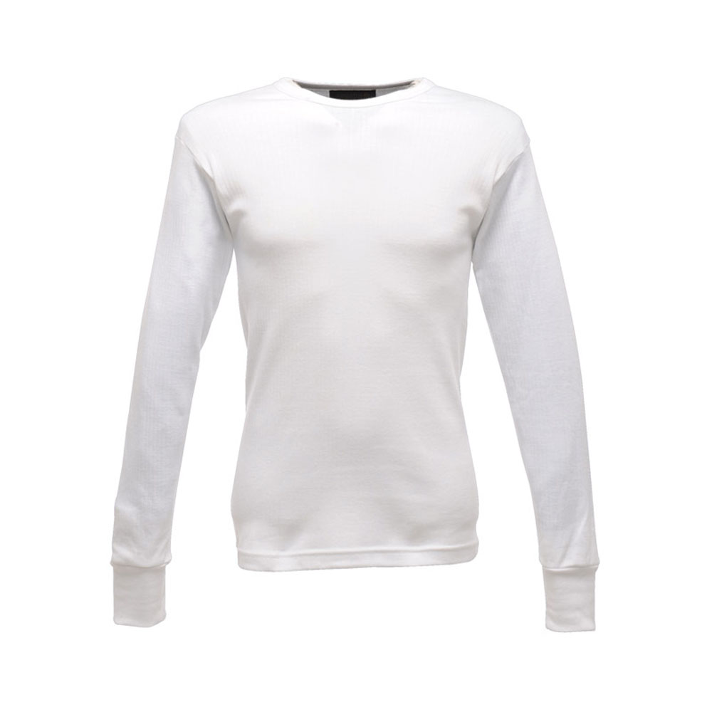 Regatta Mens Long Sleeved Thermal Baselayer Vest T Shirt White