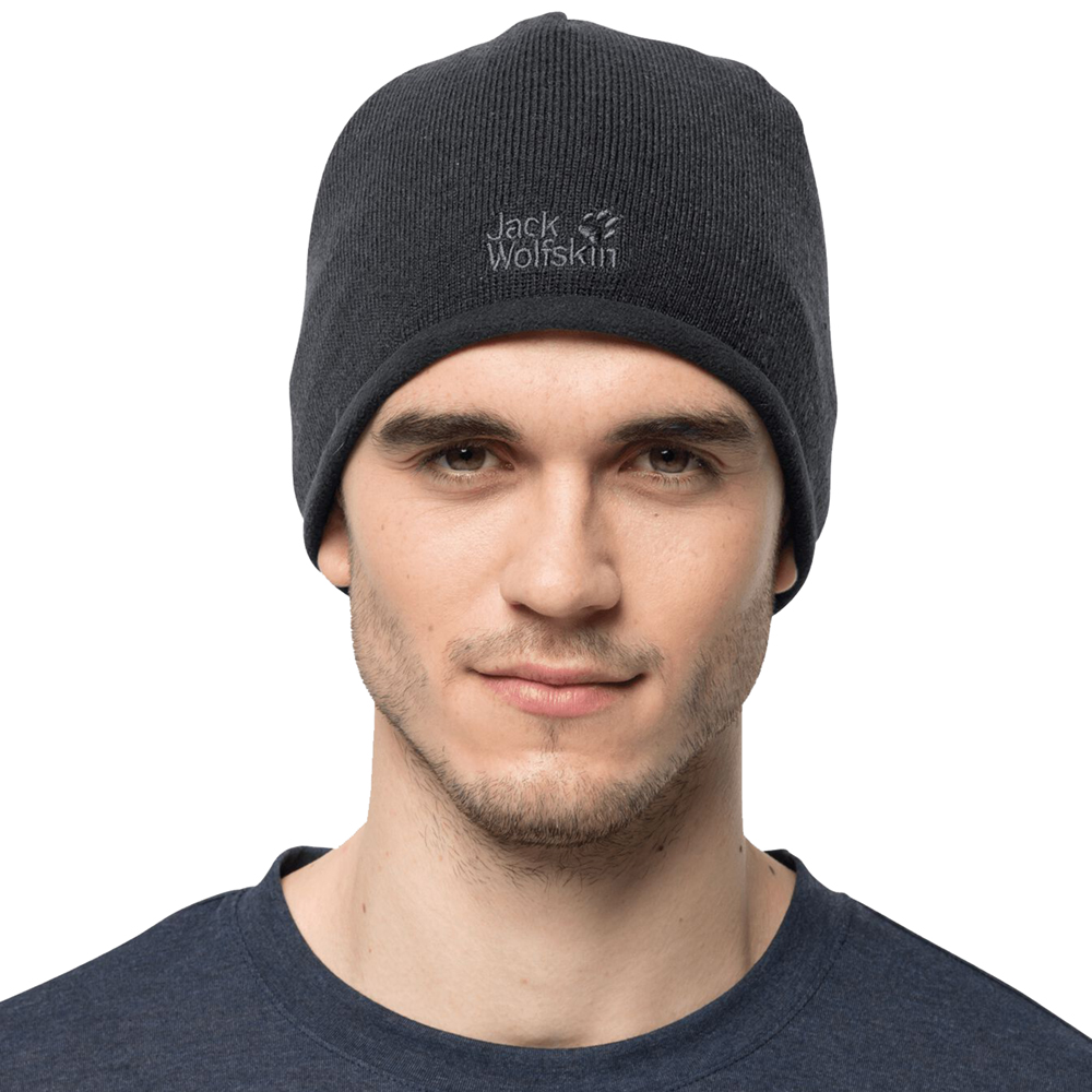 Jack Wolfskin Mens Stormlock Logo Knit Warm Fleece Cap Medium