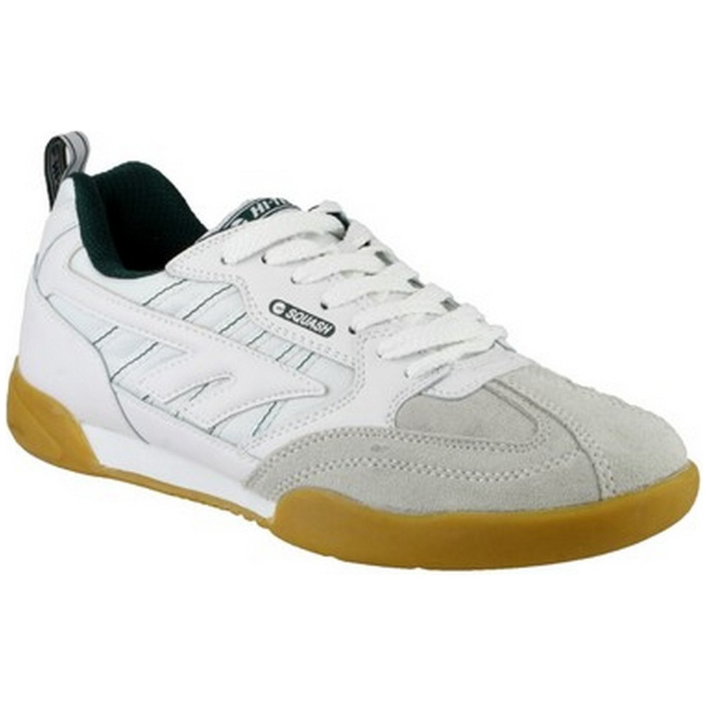 Hi Tec Mens Ladies Squash Lace Up Leather Sports Trainer White