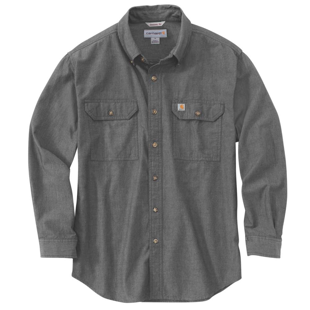 Carhartt Mens Loose Fit Chambray Long Sleeve Cotton Shirt L - Chest 42-44’ (107-112cm)
