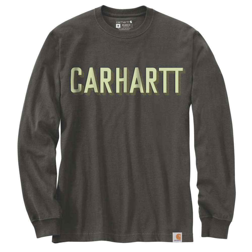 Carhartt Mens Workwear Logo Relaxed Fit Long Sleeve T Shirt L - Chest 42-44’ (107-112cm)