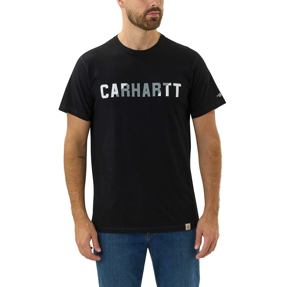 Carhartt Mens Force Flex Block Logo Short Sleeve T Shirt S - Chest 34-36’ (86-91cm)