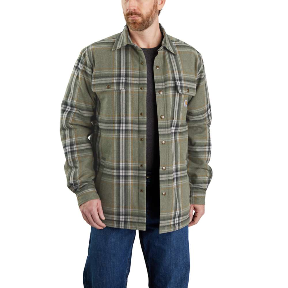 Carhartt Mens Flannel Sherpa Lined Relaxed Fit Shirt Jacket XL - Chest 46-48’ (117-122cm)