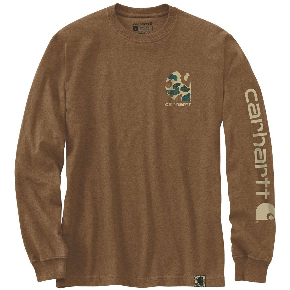 Carhartt Mens Camo Logo Graphic Long Sleeve T Shirt L - Chest 42-44’ (107-112cm)