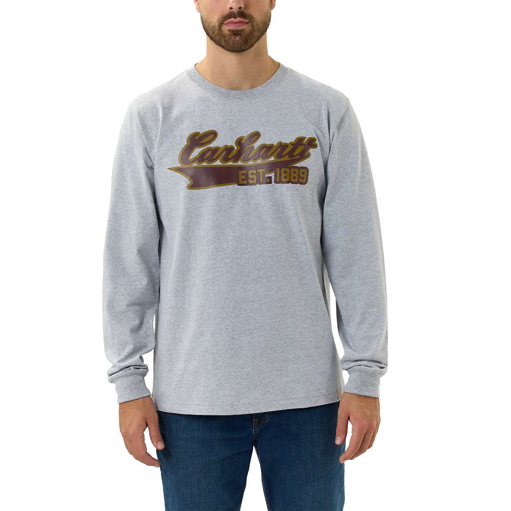 Carhartt Mens Script Graphic Relaxed Fit Long Sleeve T Shirt L - Chest 42-44’ (107-112cm)
