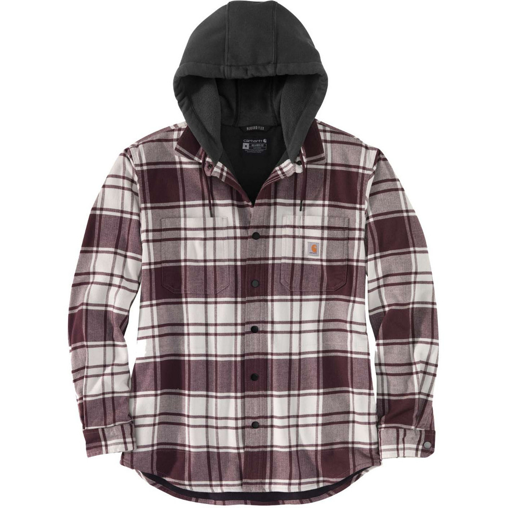 Carhartt Mens Flannel Fleece Lined Hooded Shirt Jacket L - Chest 42-44’ (107-112cm)