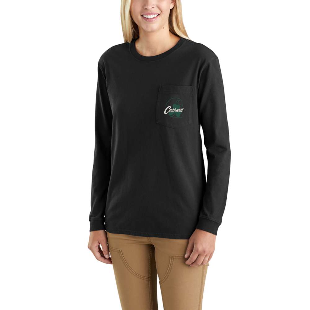 Carhartt Womens Shamrock Graphic Long Sleeve T Shirt L - Bust 38.5-40’ (98-102cm)