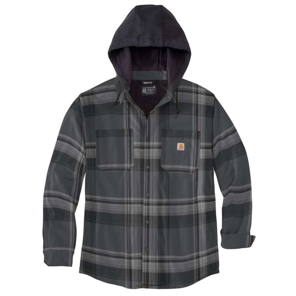 Carhartt Mens Flannel Sherpa Lined Hooded Shirt Jacket S - Chest 34-36’ (86-91cm)