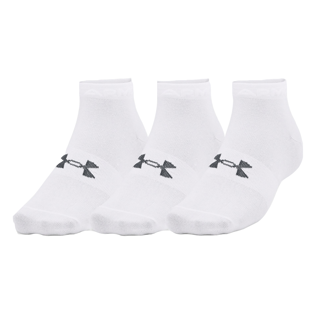 Under Armour Mens Essential Low Cut Lightweight 3 Pack Socks Small