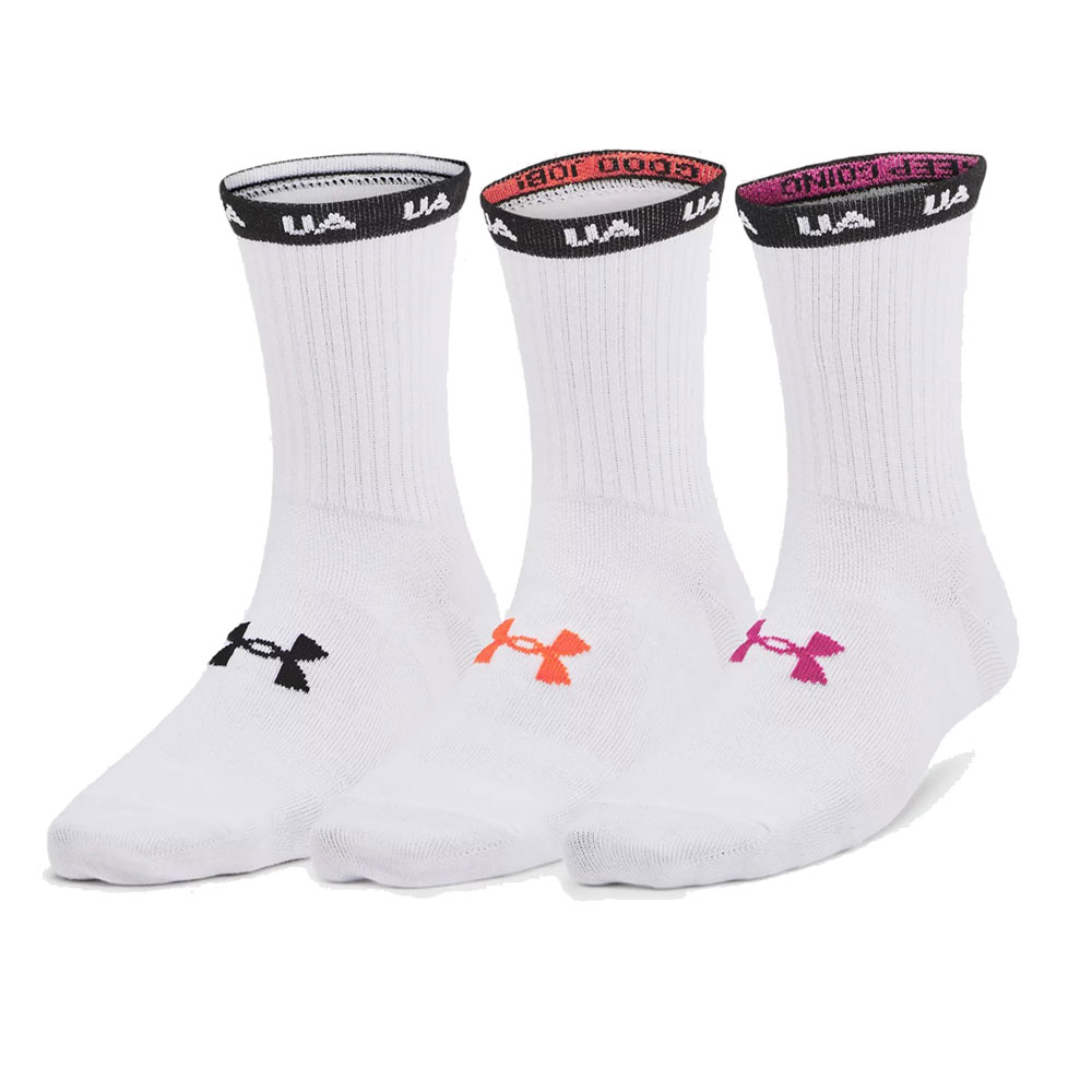 Under Armour Womens Essential 3 Pack Mid Crew Socks M- UK Size 3-7.5
