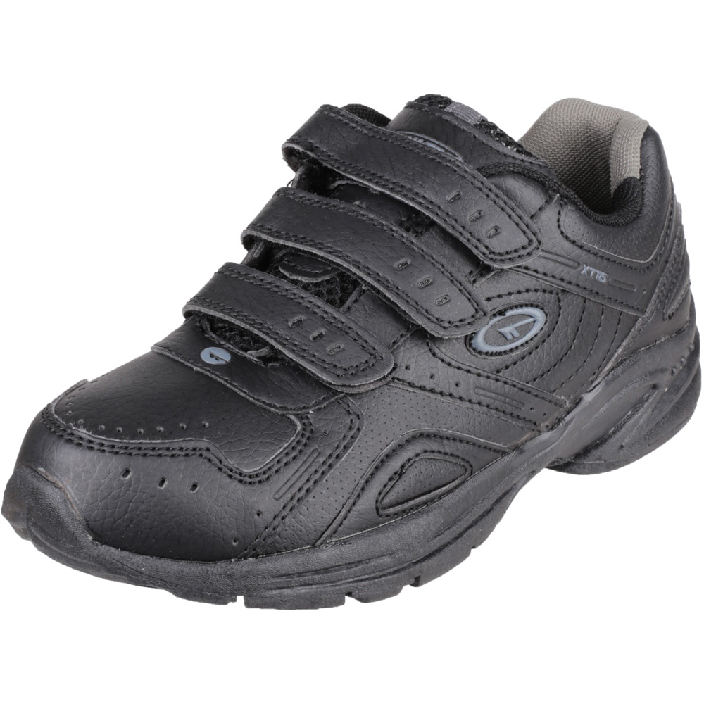 Hi-Tec Boys XT115 Velcro Strap Breathable Vented Sports Trainer Black