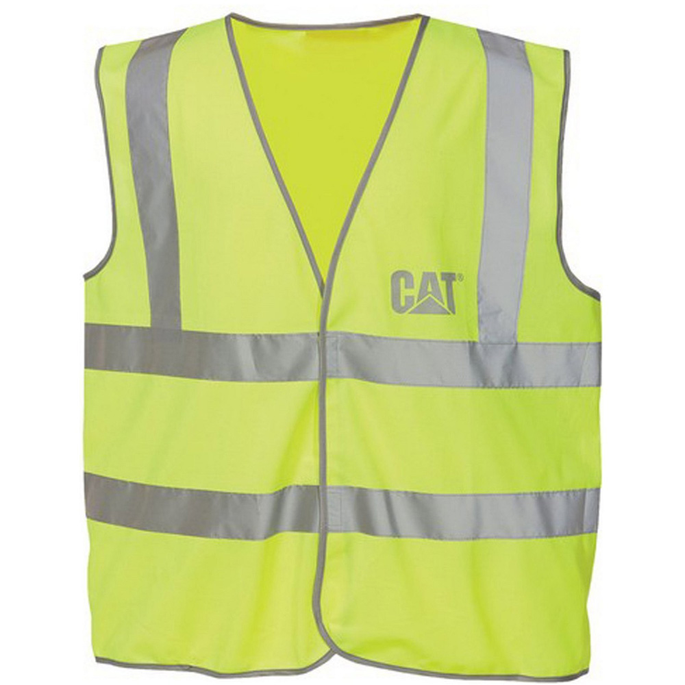 Caterpillar Mens Hi Vis Work Safety Vest Waistcoat Yellow