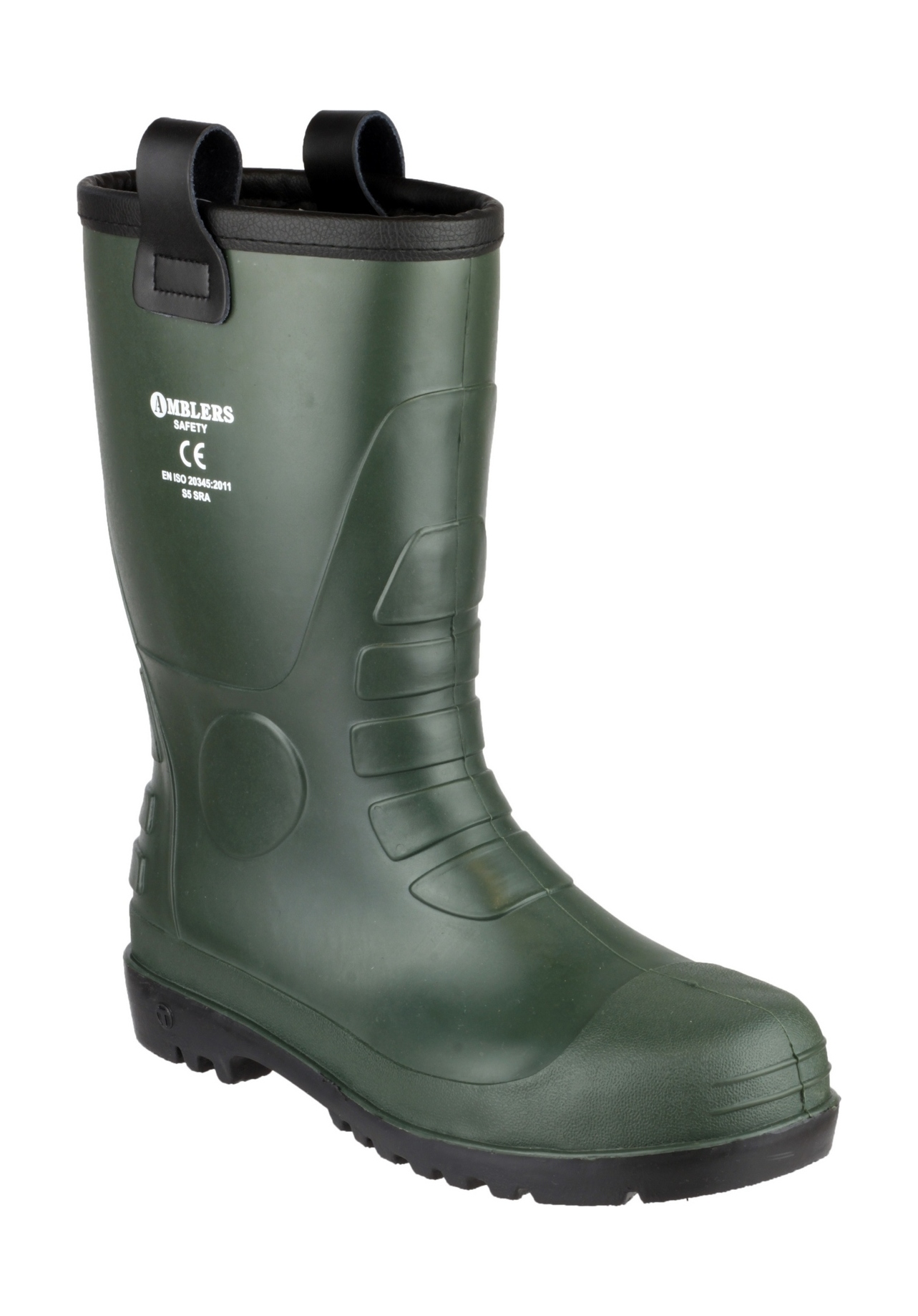 Amblers Safety Mens FS97 PVC PVC Waterproof Safety Rigger Boots Green