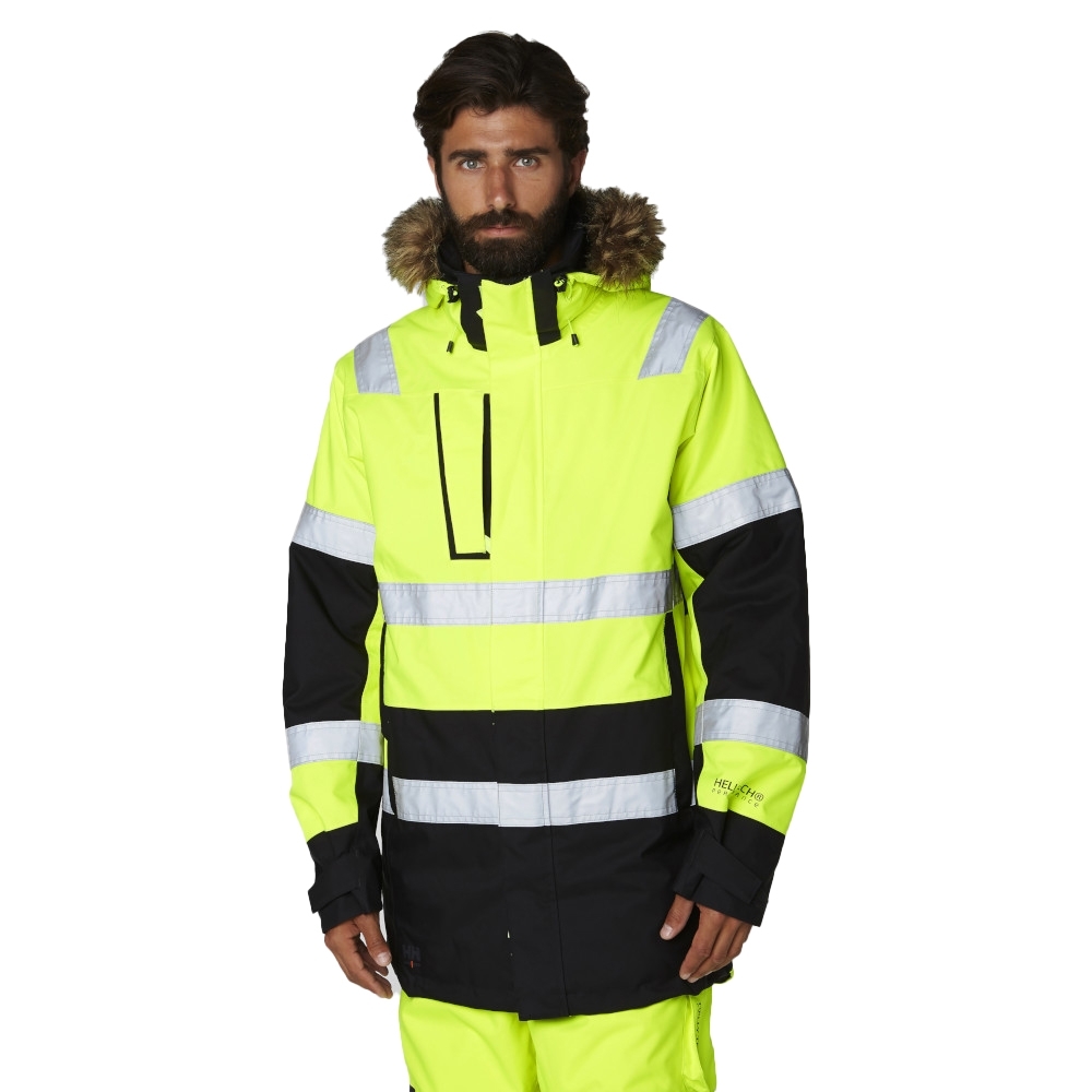 Helly Hansen Mens Alna Winter Hi Vis Parka Workwear Jacket M - Chest 39.5’ (100cm)