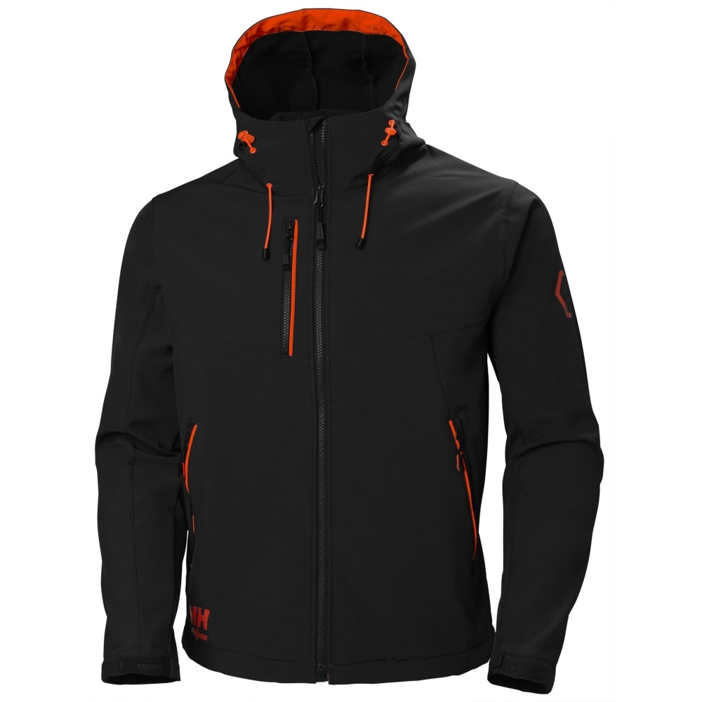 Helly Hansen Mens Chelsea Evo Softshell Hood Workwear Jacket XS - Chest 34.5’ (88cm)
