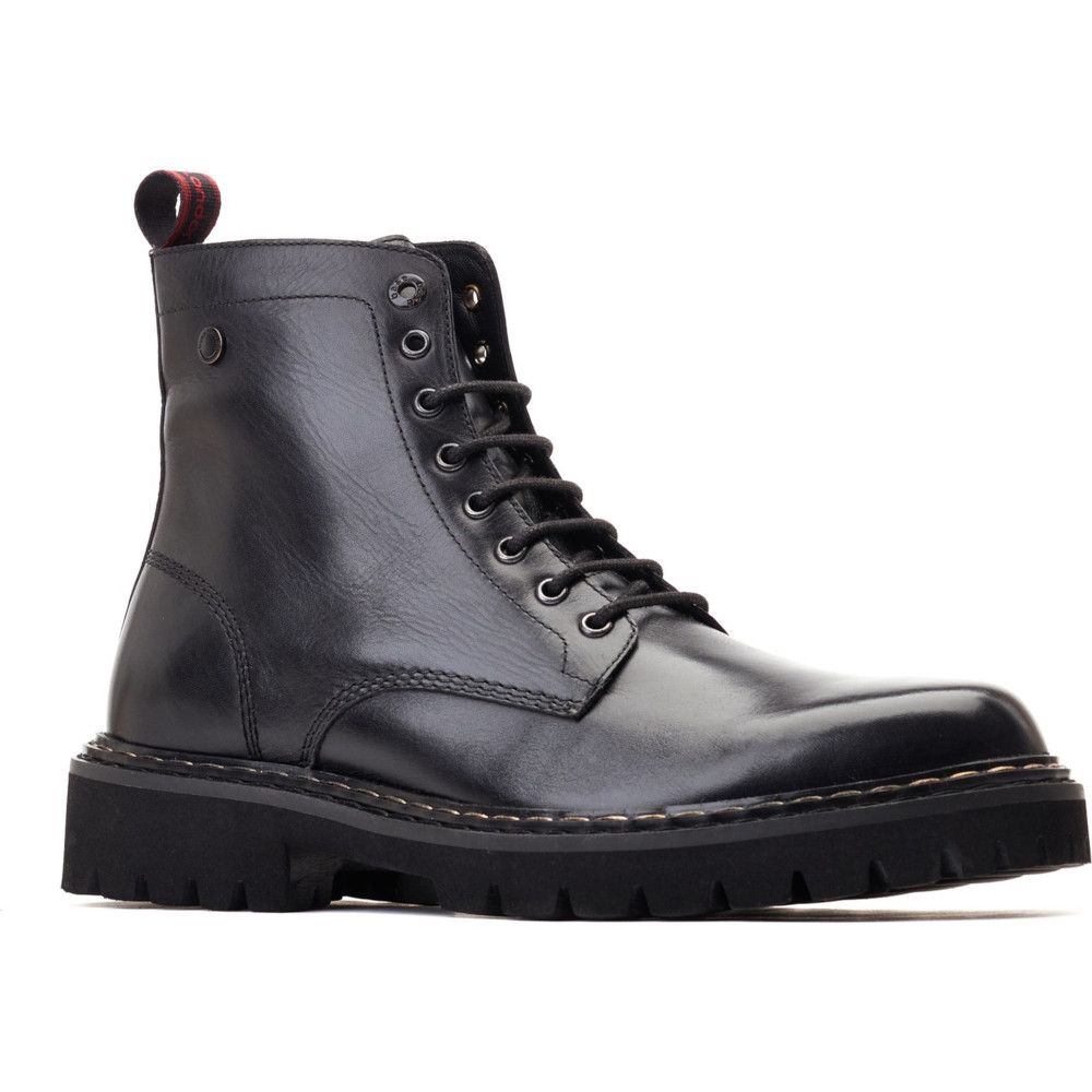 Base London Mens Sutton Combat Lace Up Leather Boots UK Size 7 (EU 41)