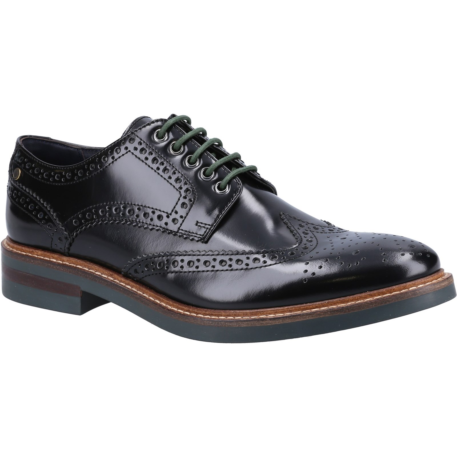 Base London Mens Woburn Hi-Shine Leather Brogue Shoes UK Size 10 (EU 44)